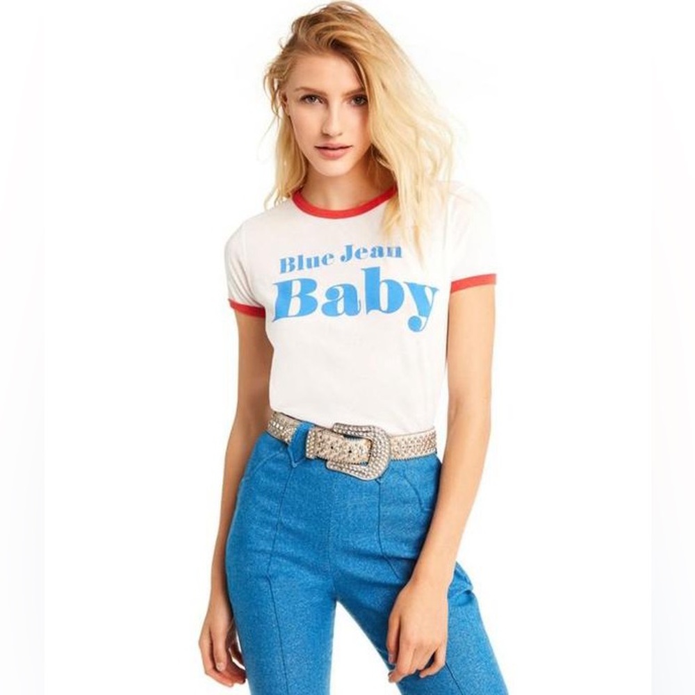 Wildfox White and Red Graphic Tee